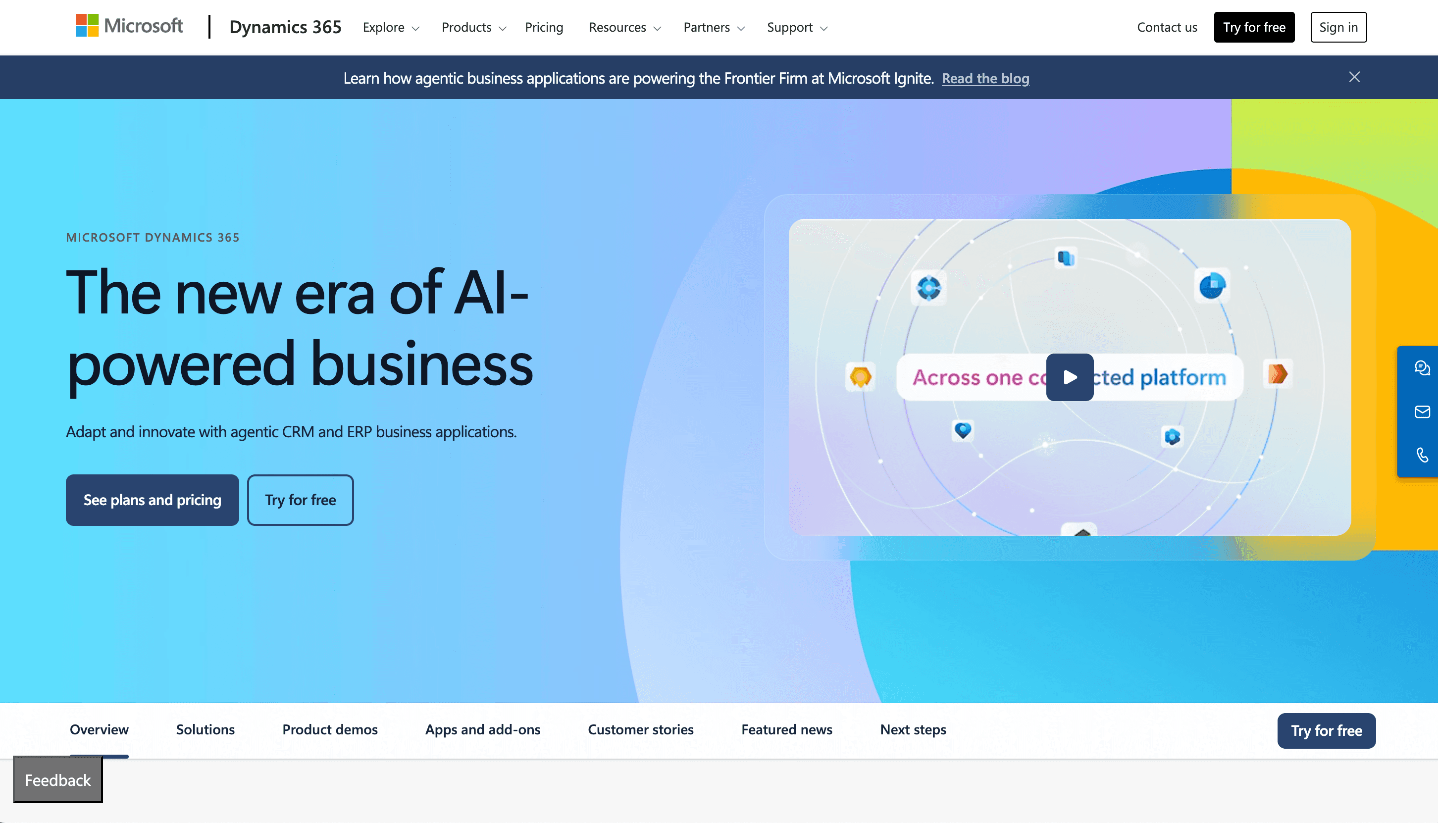 Microsoft Dynamics 365 product page
