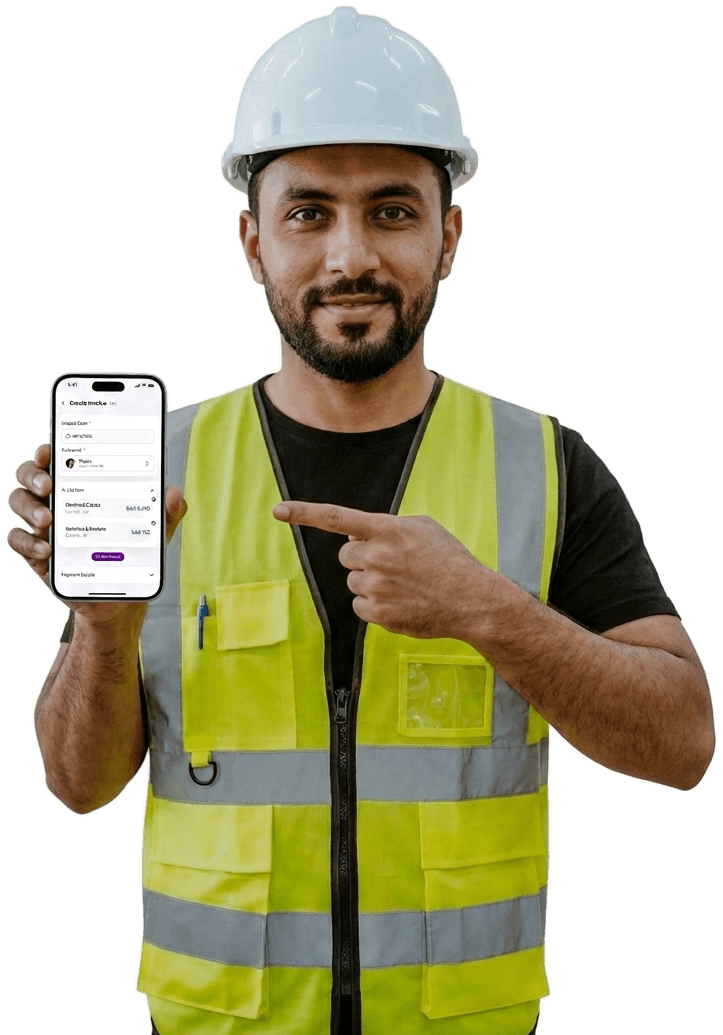 مهندس موقع يعرض تطبيق Raad CMS على هاتفه